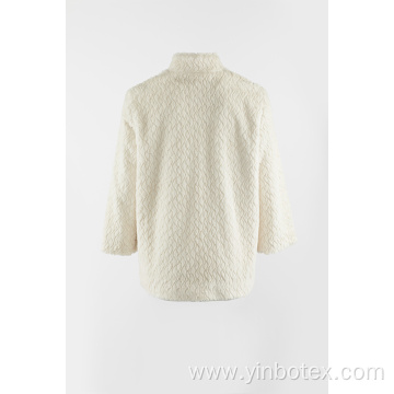 White fake fur warmly outer coat